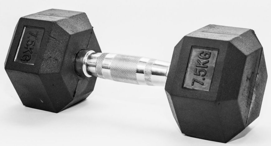 Slika FITMOTIV gumirana bučica HEX 7.5 kg