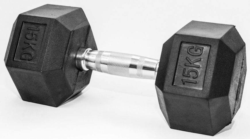Slika FITMOTIV gumirana bučica HEX 15 kg