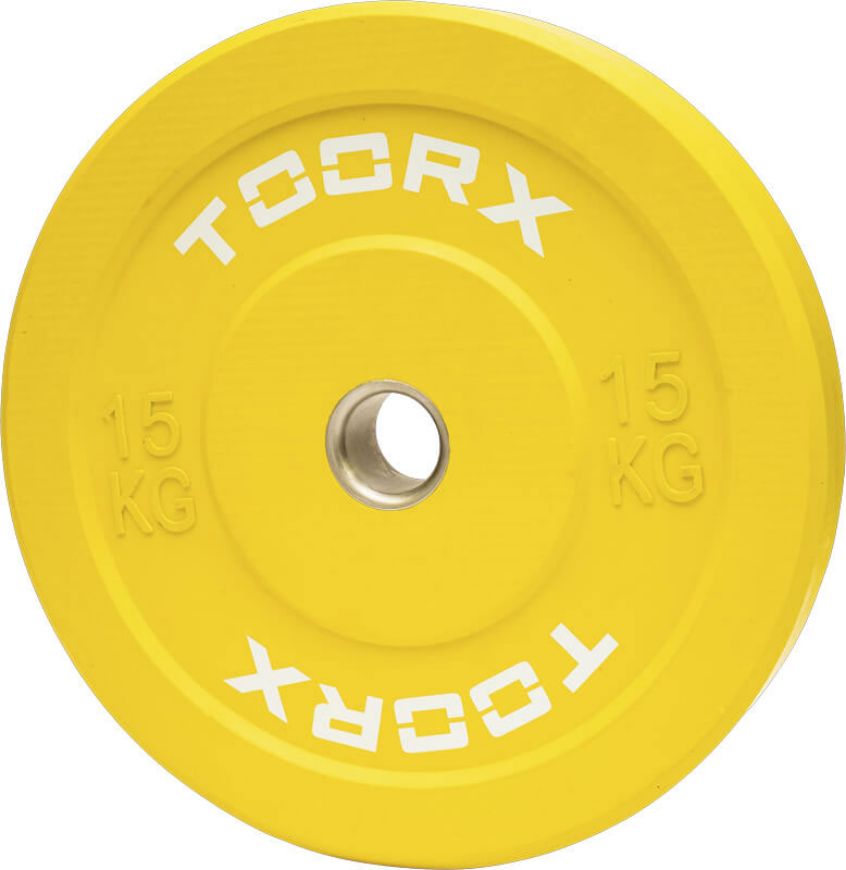 Slika Olimpijski bumper pločati uteg Toorx 15 kg, žuti