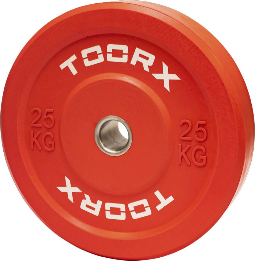 Slika Olimpijski bumper pločati uteg Toorx 25 kg, crveni