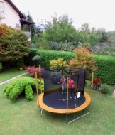 Slika Trampolin LEGONI FUN sa zaštitnom mrežom 244 cm, narančasti