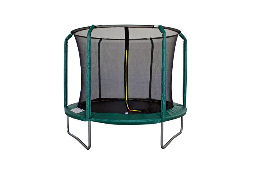 Slika Trampolin LEGONI AERO sa zaštitnom mrežom 244 cm, tamno zelen