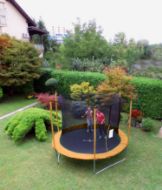 Slika Trampolin LEGONI FUN z zaščitno mrežo 305 cm, oranžen